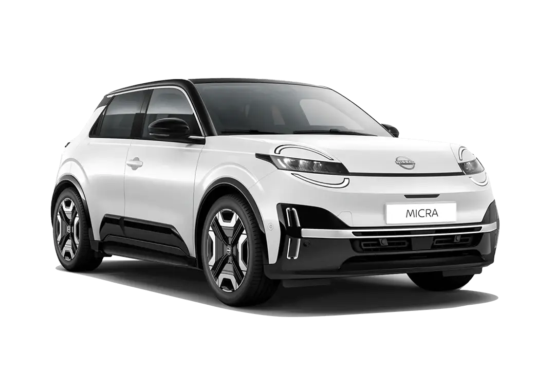 Nissan-Micra-Pure White med tak Black