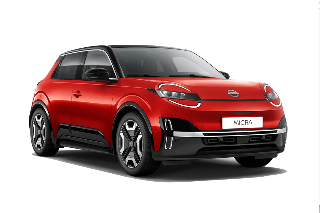 Nissan-Micra-Rebel Red med tak Blackk Black