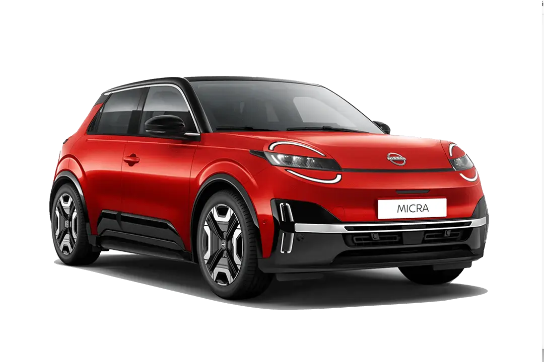 Nissan-Micra-Rebel Red med tak Blackk Black